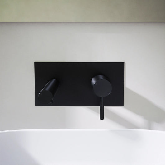 Set miscelatore lavabo ad incasso e bidet ed incasso doccia monocomando in ottone nero opaco | Katharine