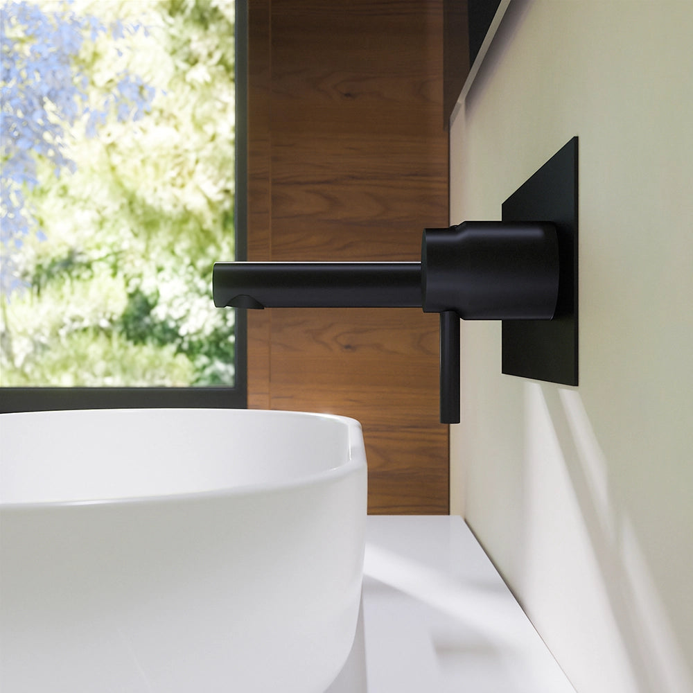 Set miscelatore lavabo ad incasso e bidet senza scarico nero opaco | Katharine