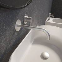 Coppia miscelatori lavabo ad incasso e bidet senza scarico nickel spazzolato | Katharine