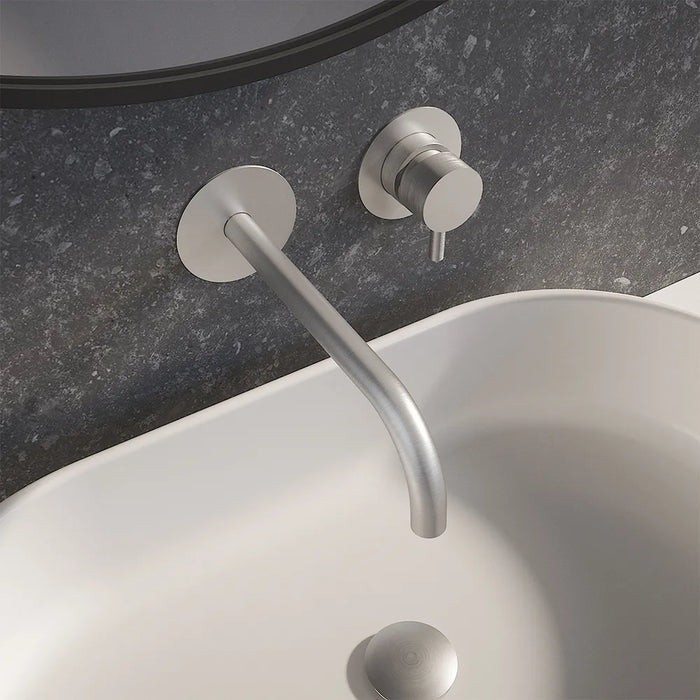 Coppia miscelatori lavabo ad incasso e bidet senza scarico nickel spazzolato | Katharine