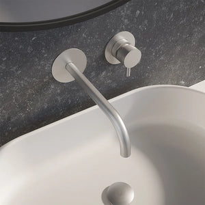 Set miscelatori: lavabo ad incasso, bidet senza scarico ed incasso doccia monocomando nickel spazzolato | Katharine