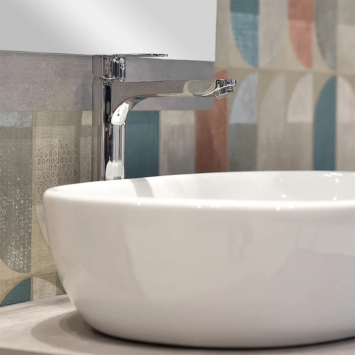 Miscelatore lavabo alto cromato completo di piletta click clack Zoe