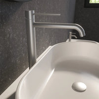 Coppia miscelatore lavabo alto e bidet senza scarico nickel spazzolato | Katharine