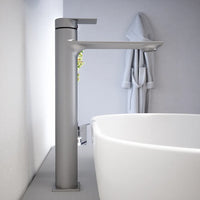 Miscelatore lavabo alto senza scarico nickel spazzolato | Rita