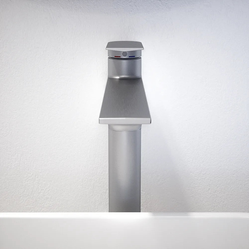 Miscelatore lavabo alto senza scarico nickel spazzolato | Rita