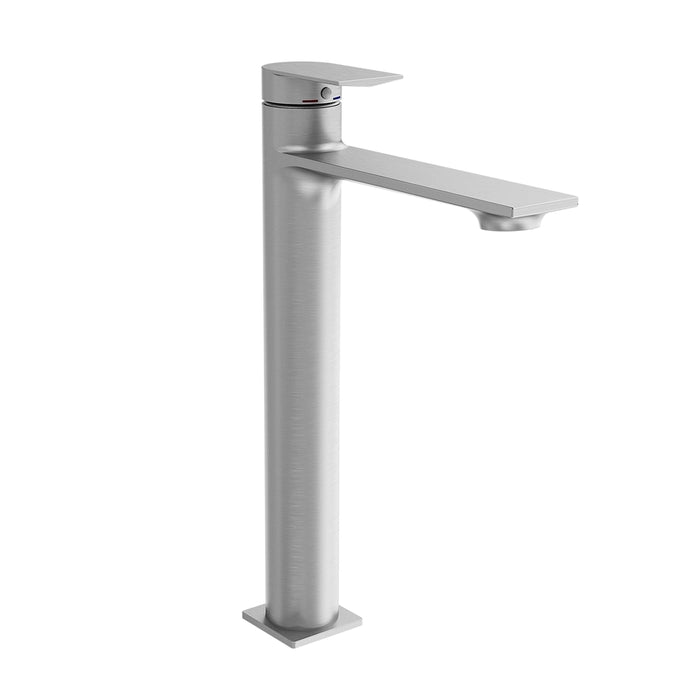 Set miscelatori: lavabo alto, bidet senza scarico ed incasso doccia monocomando nickel spazzolato | Rita