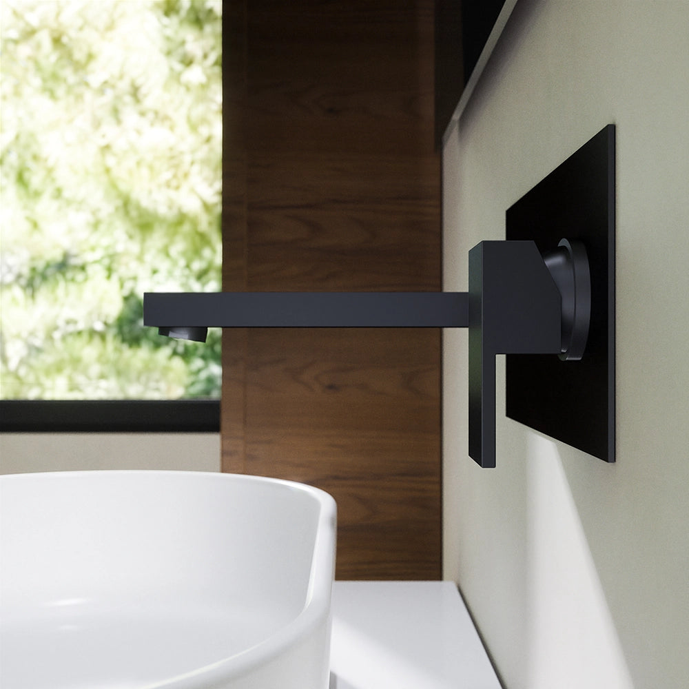 Miscelatore lavabo ad incasso senza scarico nero opaco | Hedy