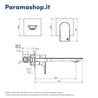 Set miscelatori: lavabo ad incasso, bidet senza scarico ed incasso doccia con deviatore nickel spazzolato | Rita