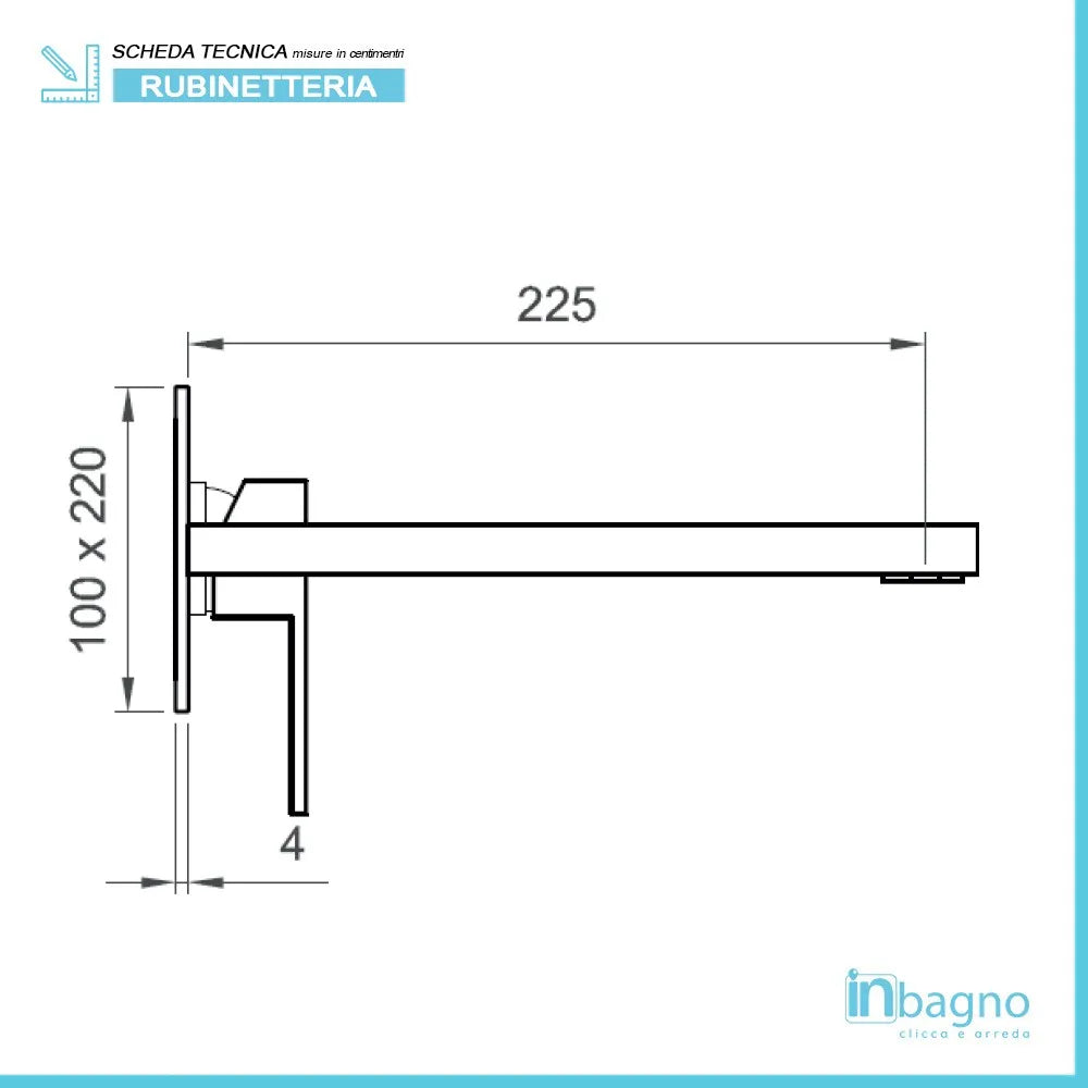 Miscelatore lavabo incasso serie Italia cromo con corpo di incasso
