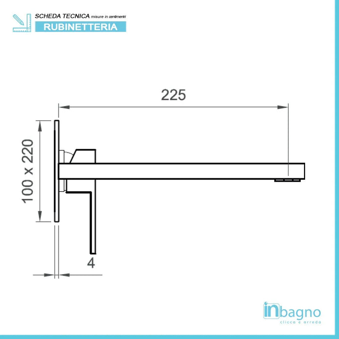 Miscelatore lavabo incasso serie Italia cromo con corpo di incasso