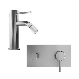 Set miscelatore lavabo ad incasso e bidet senza scarico cromato | Katharine