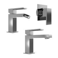 Set miscelatore lavabo, bidet ed incasso doccia moonocomando in ottone cromato | Hedy