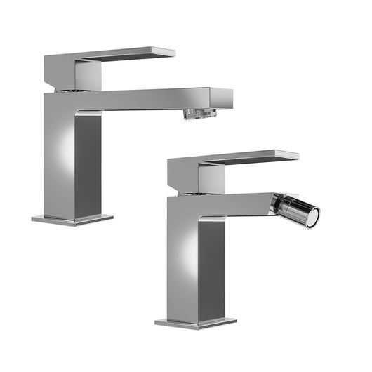 Set miscelatore lavabo e bidet senza scarico cromato | Hedy