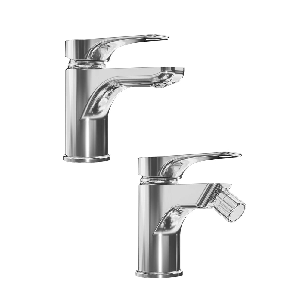Set miscelatore lavabo e bidet senza scarico cromato | Mia