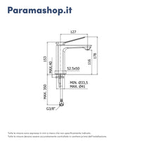Paffoni miscelatore lavabo senza scarico cromato mod. Tilt
