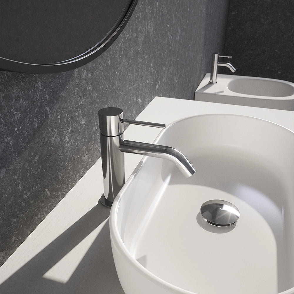 Set miscelatore lavabo e bidet senza scarico cromato | Katharine