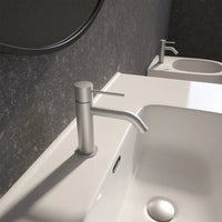 Set miscelatori: lavabo, bidet senza scarico ed incasso doccia monocomando nickel spazzolato | Katharine