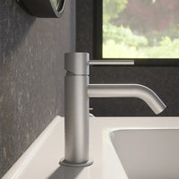 Set miscelatori: lavabo, bidet senza scarico ed incasso doccia monocomando nickel spazzolato | Katharine