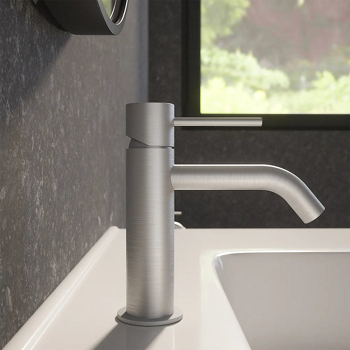 Coppia miscelatori lavabo e bidet senza scarico nickel spazzolato | Katharine