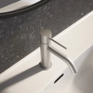 Coppia miscelatori lavabo e bidet senza scarico nickel spazzolato | Katharine