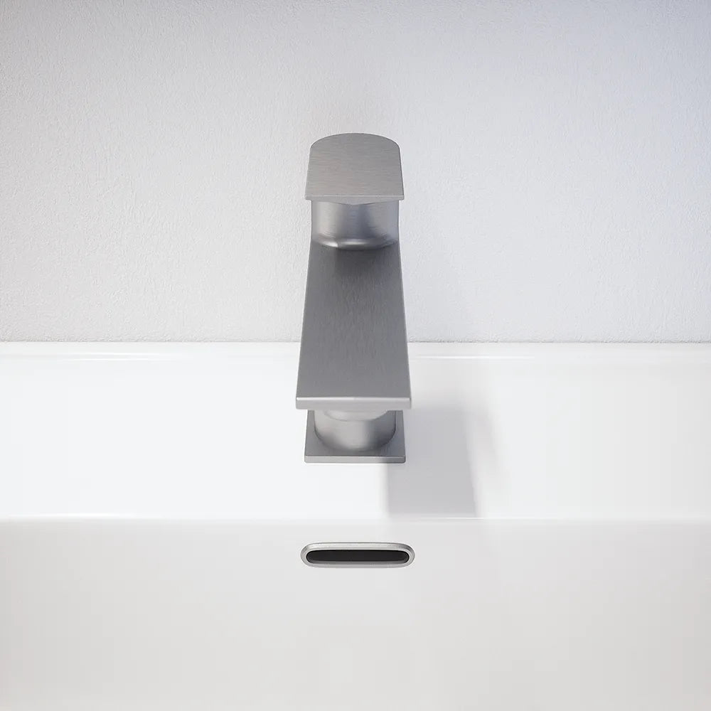 Coppia miscelatori lavabo e bidet senza scarico nickel spazzolato | Rita