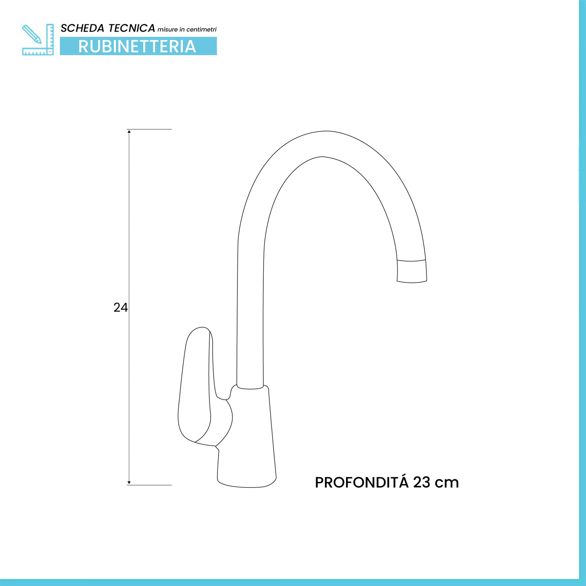 Miscelatore lavanderia con canna alta girevole in ottone cromato