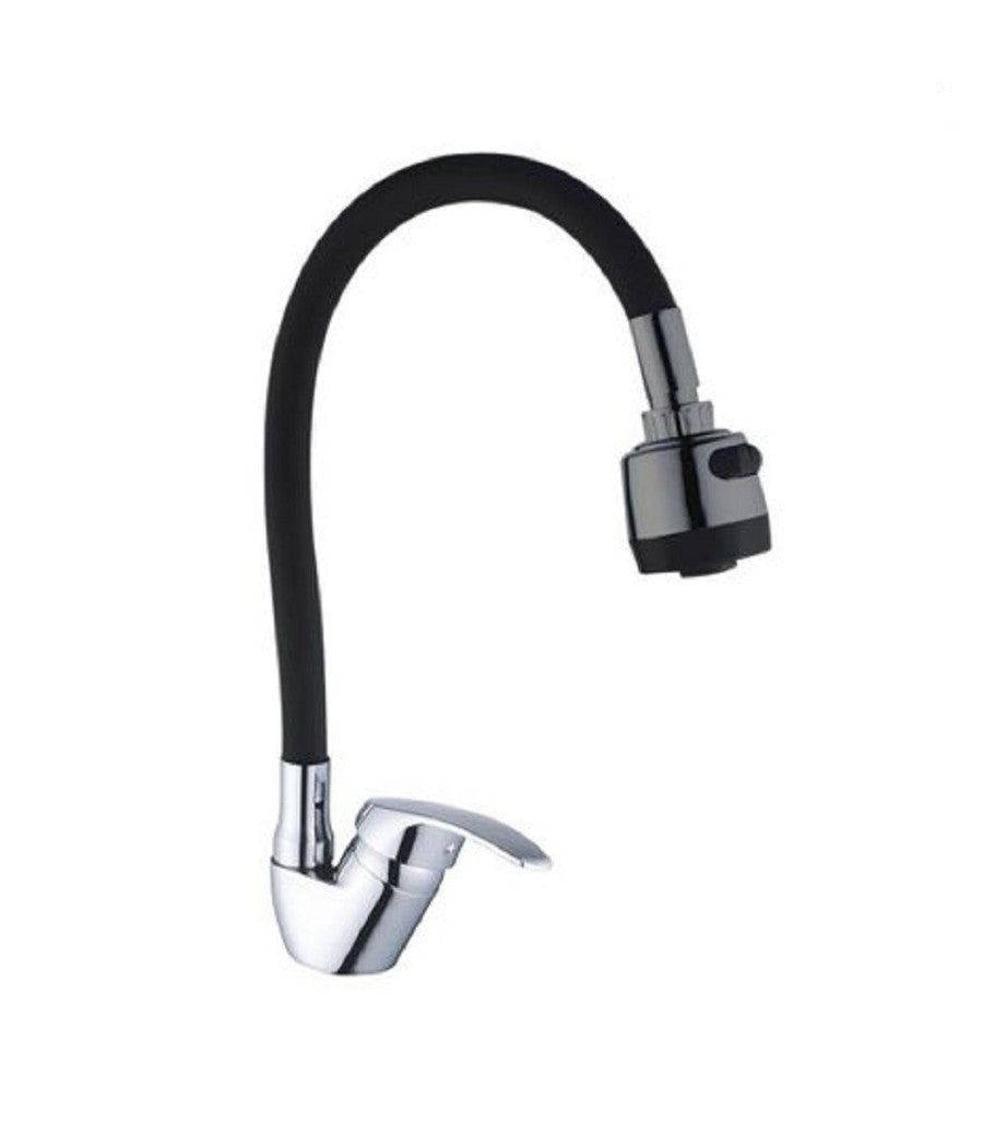 Miscelatore Lavello Colore Nero Cromato Lavandino Doccetta Flessibile Girevole         