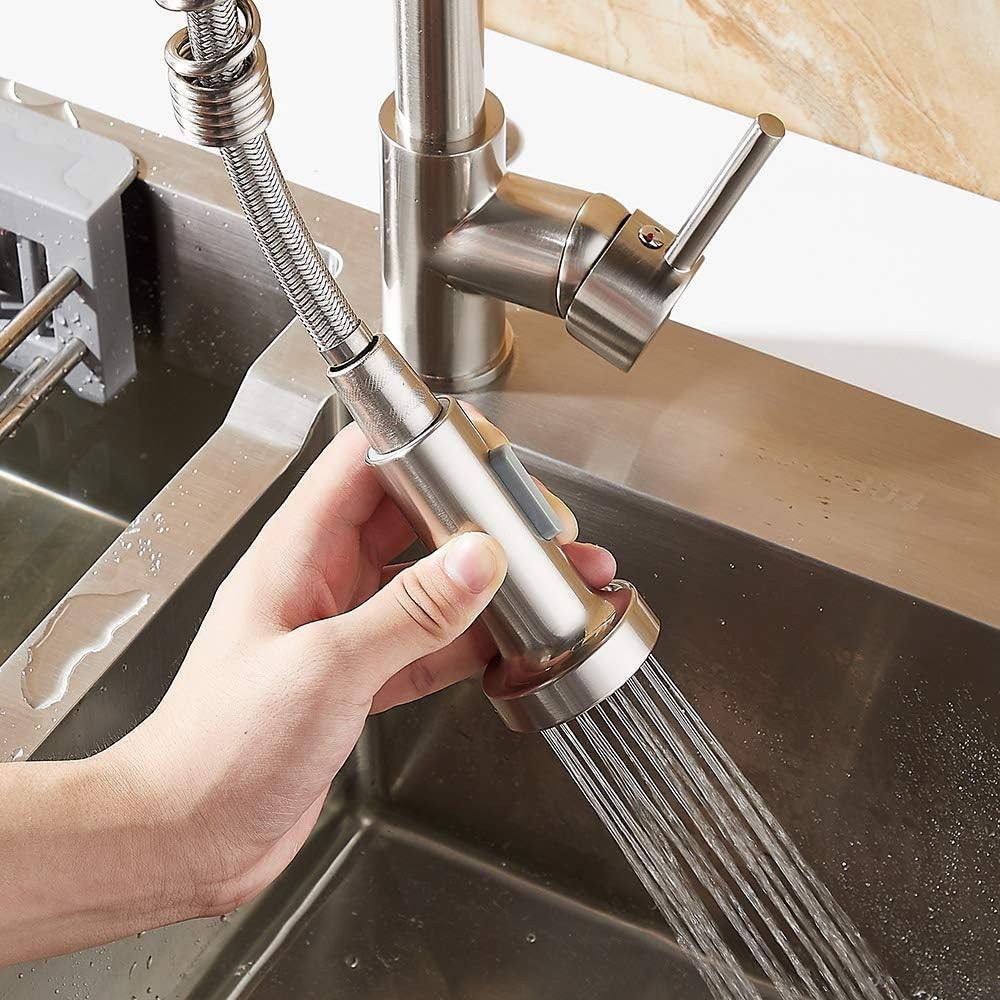 Miscelatore lavello cucina con doccetta estraibile a molla Anaconda colore cromo