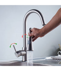 Miscelatore Lavello Cucina Doccia Estraibile Professionale Cromato Rubinetto         