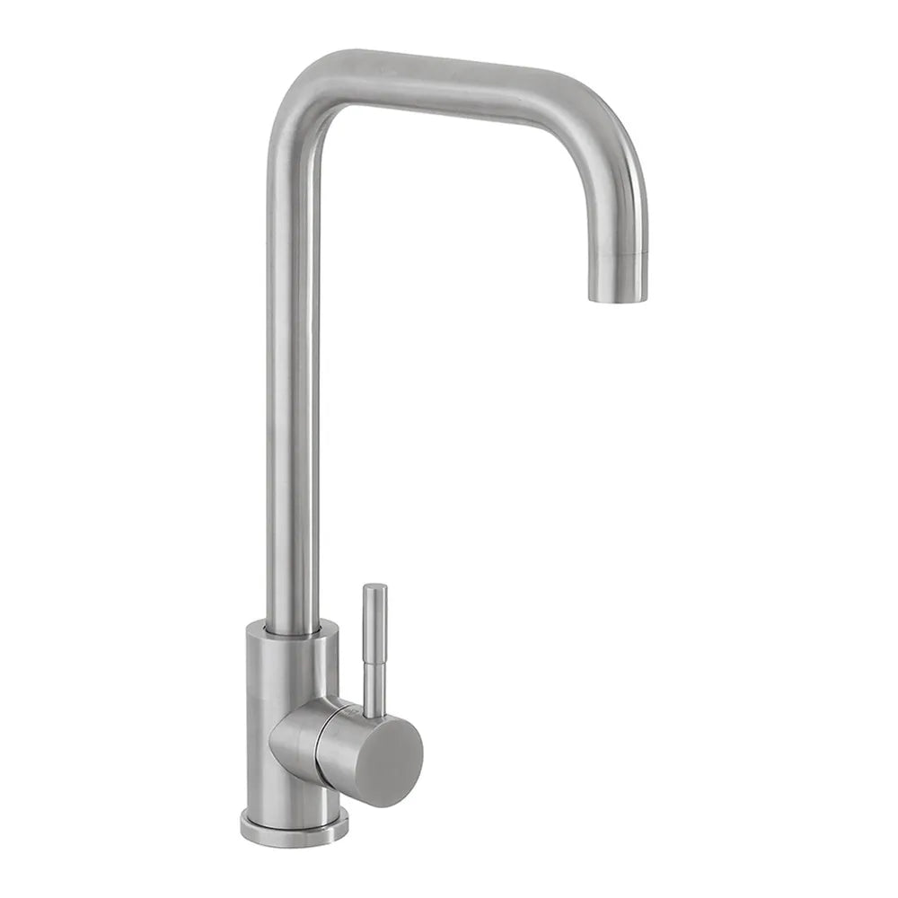 Miscelatore lavello in acciaio spazzolato con canna svedese girevole