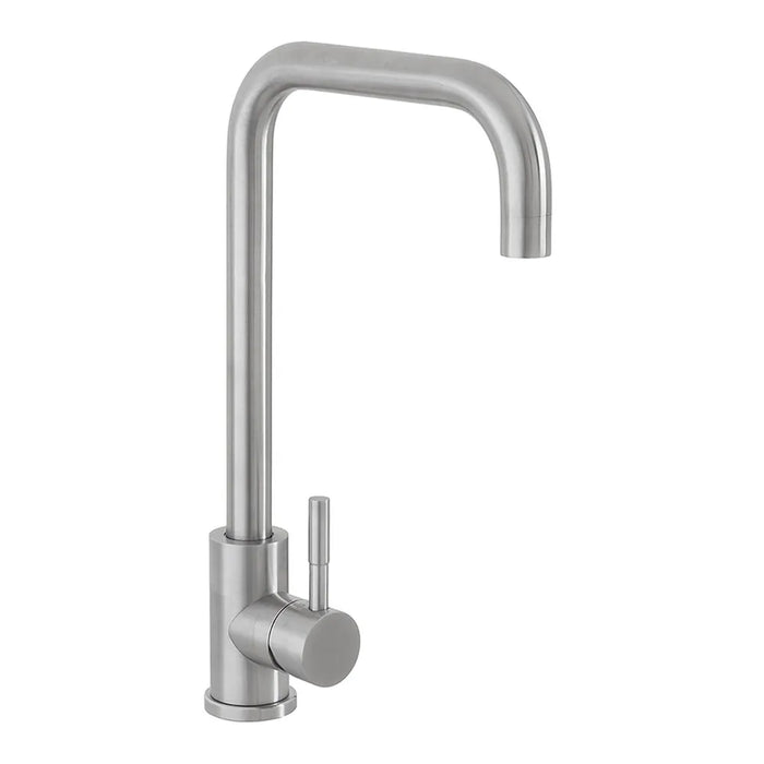 Miscelatore lavello in acciaio spazzolato con canna svedese girevole