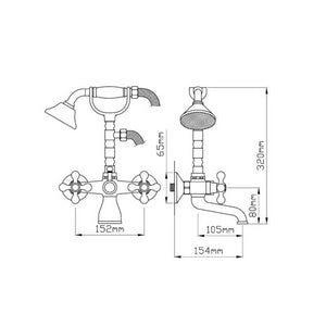 Miscelatore Lecce Classic con doccetta ottone antico