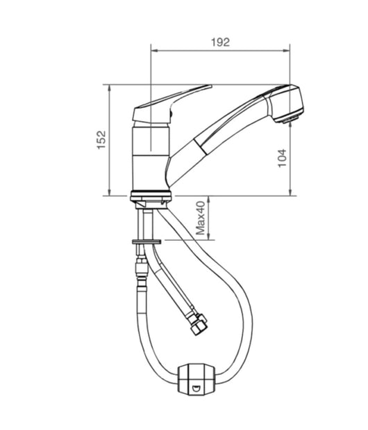 Miscelatore Monocomando Per Lavello Cucina Doccetta Estraibile Flessibile         
