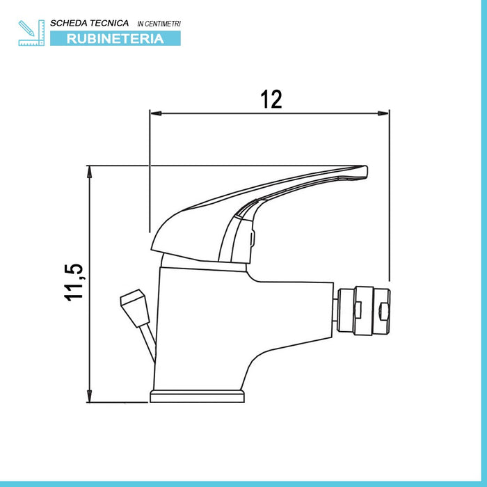 Miscelatore per bidet con piletta automatica in ottone cromato Kant