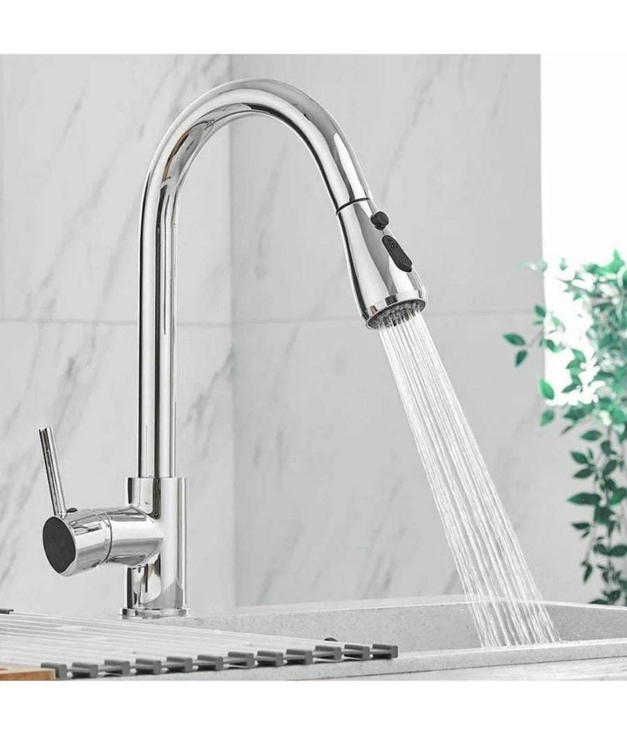 Miscelatore Per Cucina Rubinetto Con Doccetta Estraibile Monocomando Cromato 79570         