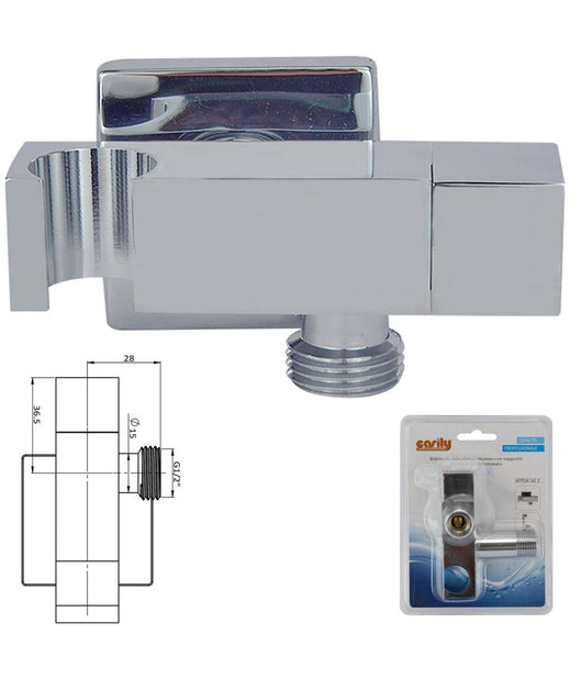 Miscelatore Per Doccia A Incasso Parete Con Supporto Doccetta Quadrato Art.59506         