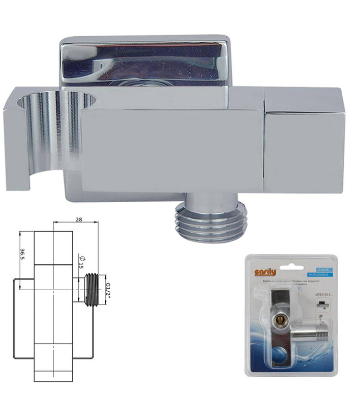 Miscelatore Per Doccia A Incasso Parete Con Supporto Doccetta Quadrato Art.59506         
