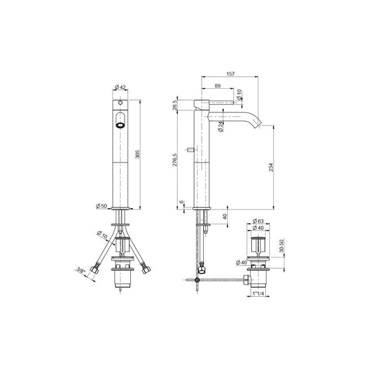 Miscelatore per lavabo alto cromato jackie