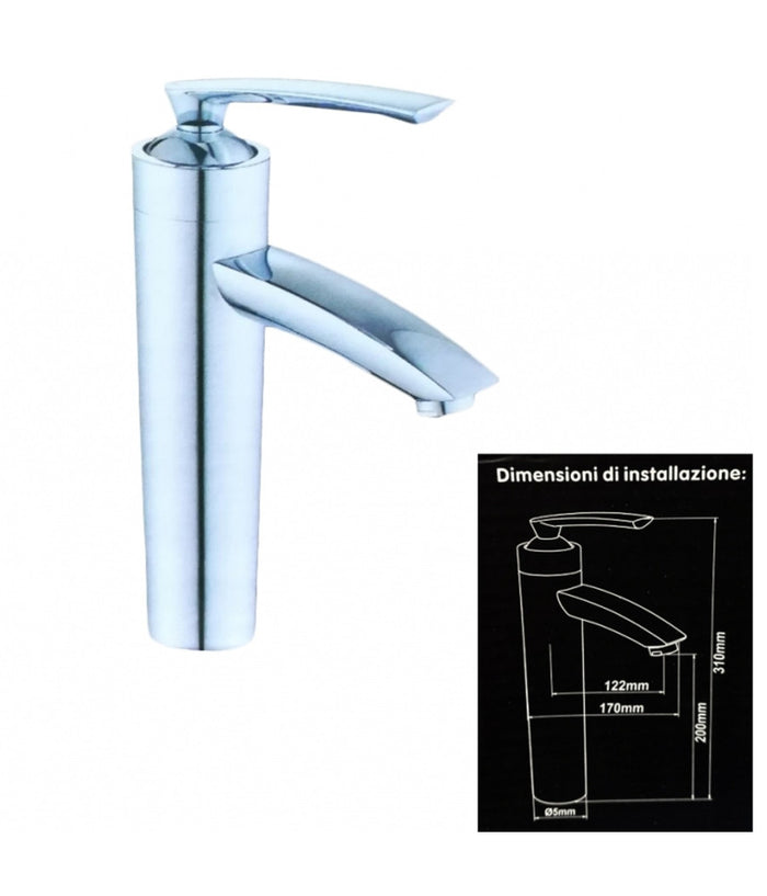 Miscelatore Rubinetto Acciaio Per Lavabo Lavandino Bidet Monoforo Monocomando         