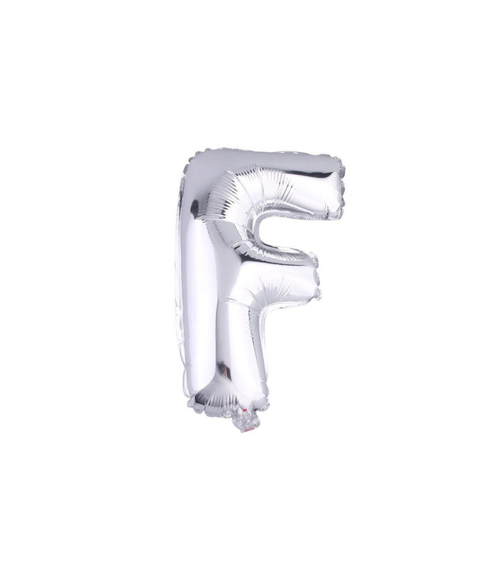 Palloncino Gonfiabile Elio Lettera F Argento 35 Cm Compleanno Festa Party Casa         