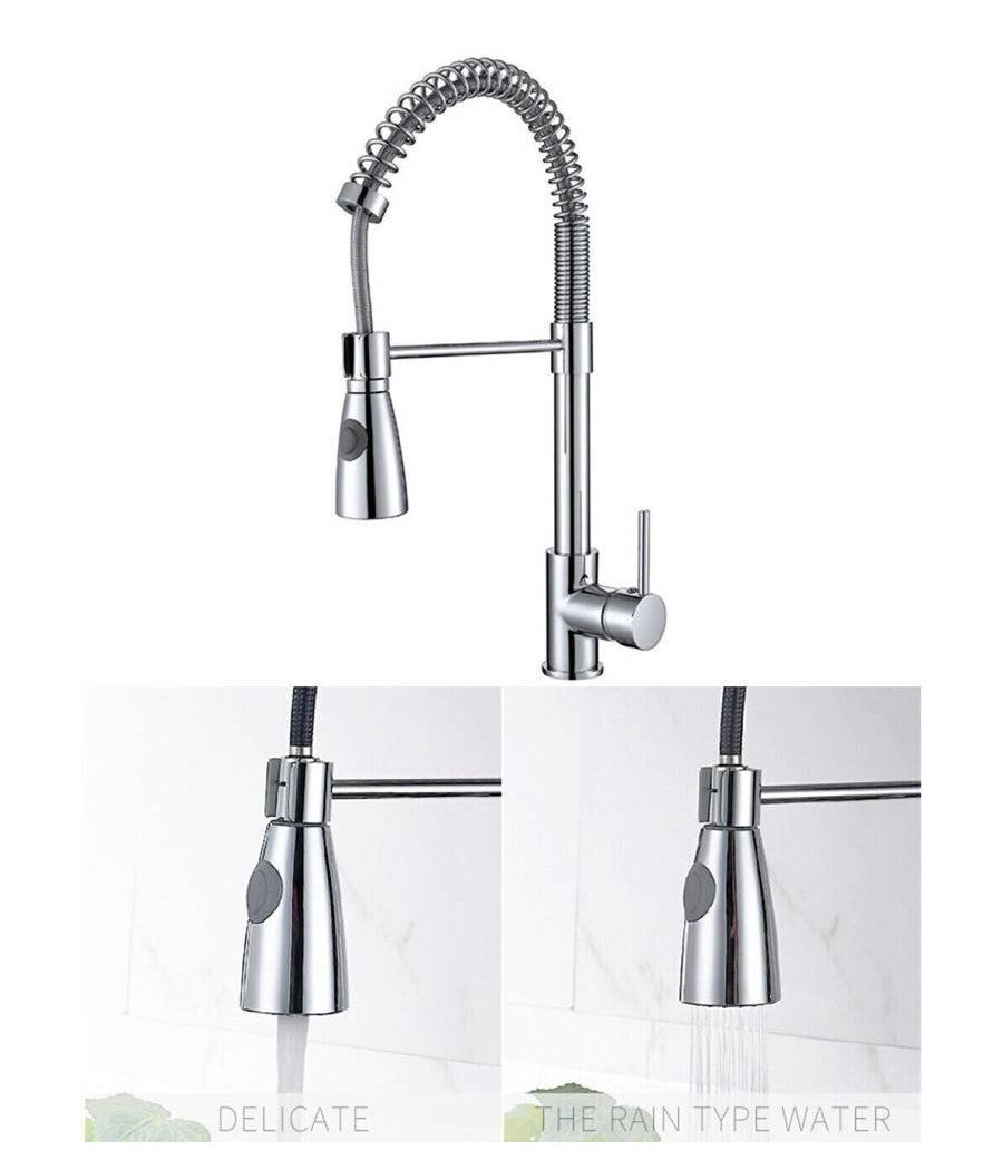 Miscelatore Rubinetto Con Doccetta A Molla Canna Alta Isola Per Cucina 87464         