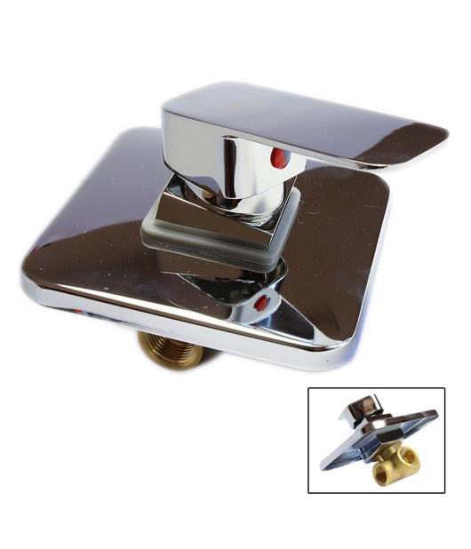 Miscelatore Rubinetto Doccia Incasso Quadrato Monocomando Vasca Bagno Cromato         