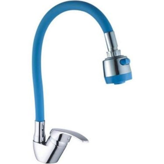 Trade Shop - Miscelatore Rubinetto Lavabo A Doccia Doccetta Per Casa Cucina Flessibile Blu -
