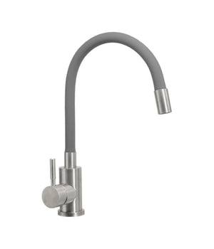 Miscelatore Rubinetto Lavello Cucina Canna Flessibile Grigio Acciaio Satinato 52689         