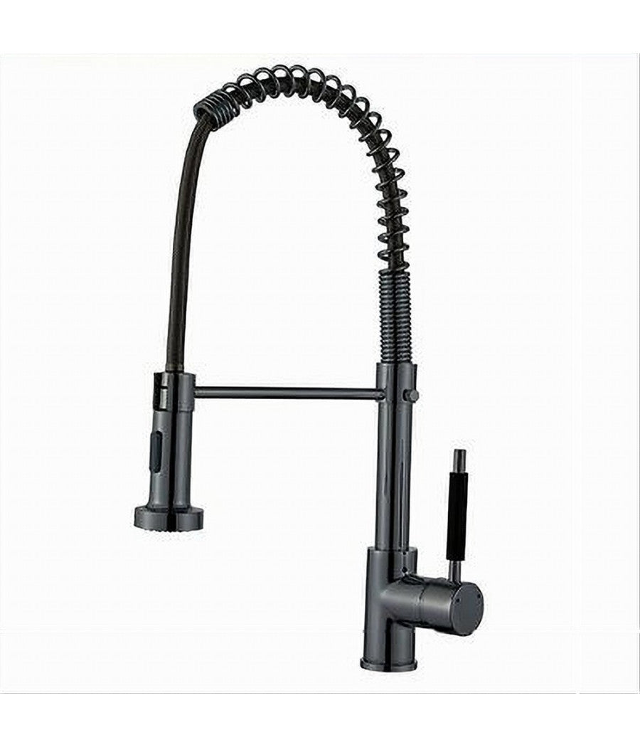 Miscelatore Rubinetto Lavello Cucina Doccetta Getto A Molla Bocca Girevole 87468         