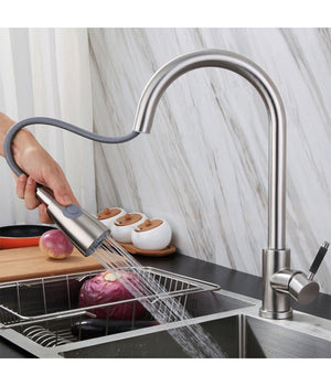 Miscelatore Rubinetto Lavello Cucina Getto Lavabo Con Doccetta Estraibile 59595         