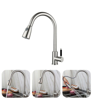 Miscelatore Rubinetto Lavello Cucina Getto Lavabo Con Doccetta Estraibile 59595         