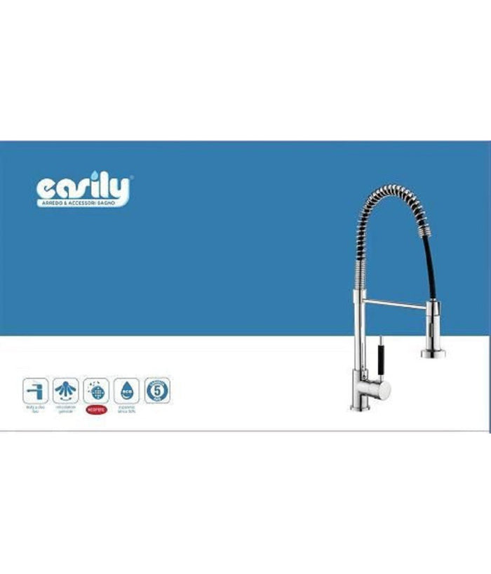 Miscelatore Rubinetto Lavello Cucina Getto Lavabo Design Doccetta A Molla 59591         