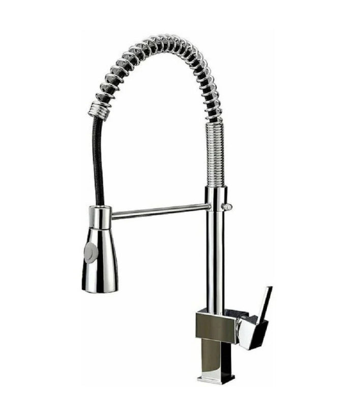 Miscelatore Rubinetto Lavello Cucina Getto Lavabo Design Quadrato Doccetta 59592         