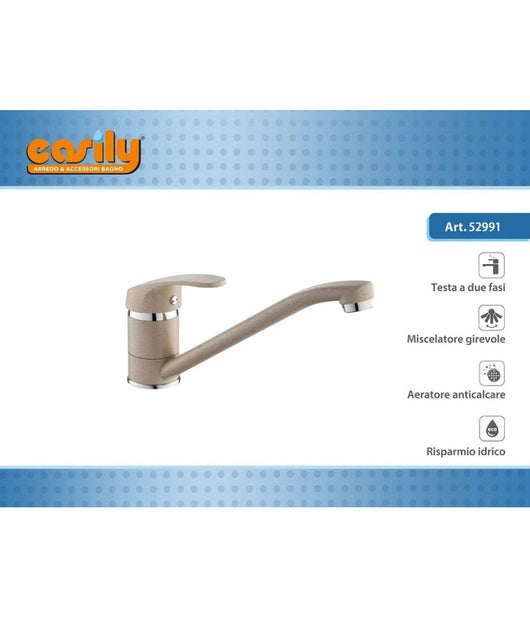 Miscelatore Rubinetto Lavello Pressione Avena Cucina Canna Lunga Lavabo 52991         